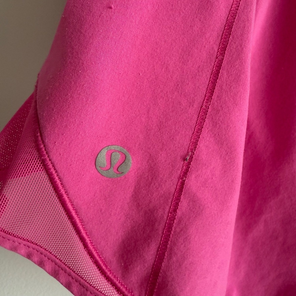 LULULEMON Dark Pink Hotty Hot Low -Rise Lined Ladies Gym Athletic Shorts, 14 - Picture 6 of 7